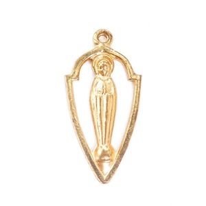 Vintage DOMINICAN FATHER'S Catholic Religious Medal Featuring Mary Gold Pendant